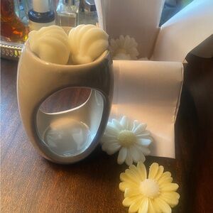 Coconut Vanilla shells & daisies, 7 oz wax melts & ceramic wax warmer Price firm